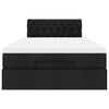 vidaXL Osmanų lova su čiužiniu, juodas, 120x200cm, audinys
