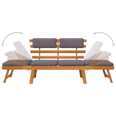 vidaXL 2-1 Sodo sofa su pagalvėmis, 190cm, akacijos medienos masyvas