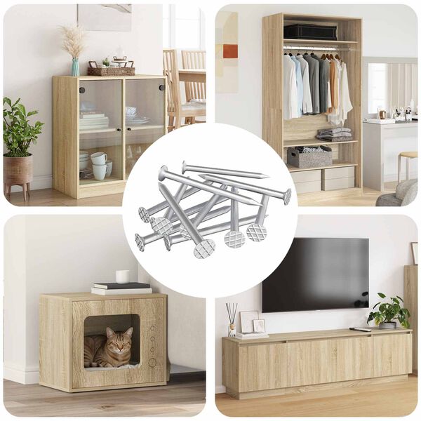 vidaXL Nagai Medžiui 12 pcs Sidabro &Oslash; 3 x 15 mm Metalas