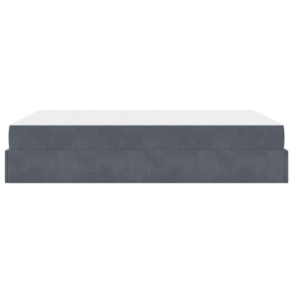 vidaXL Lovos rėmas su čiužiniu su čiužiniu 2 pcs Blanki pilka Aksomas