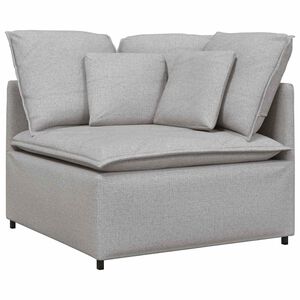 vidaXL Modulinė kampinė sofa su pagalvėlėmis, pilka, 100 cm