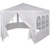 vidaXL Proginė pavėsinė su 6 sienelėmis, 2x2 m, balta