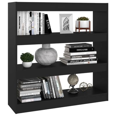 vidaXL Spintelė knygoms/kambario pertvara, juoda, 100x30x103cm