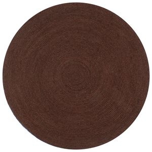 vidaXL Kilimas, rudas, 90cm, džiutas, apvalus, rankų darbo