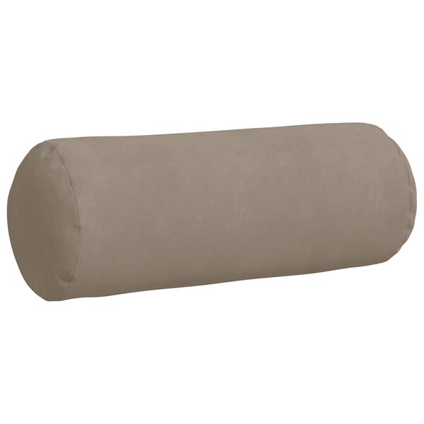 vidaXL Pagalvės 2 pcs Taupe Ø 25 x 70 cm Mikropluošto audinys