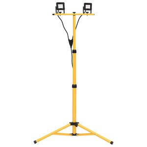 vidaXL LED prožektorius su trikoju, šiltos baltos spalvos, 2x10W