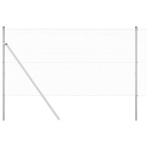 vidaXL Suvirintas vielos tvora žemės tvirtinimas 10 x 1,4 m Sidabrinė