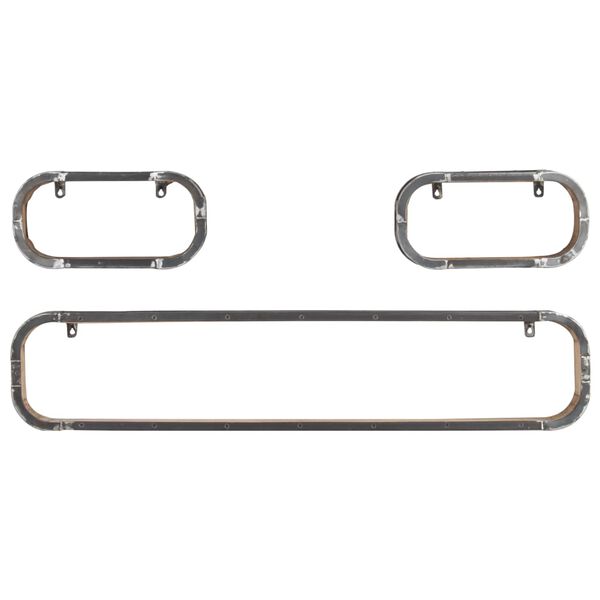 vidaXL Sieninių lentynų komplektas, 3 dalių, mango medienos masyvas