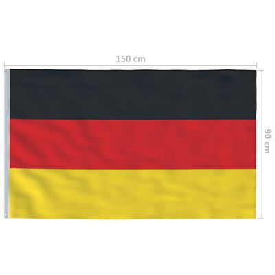 vidaXL Vokietijos vėliava su stiebu, aliuminis, 6m