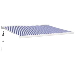 vidaXL I&scaron;traukiama markizė, mėlyna/balta, 4x3m, audinys ir aliuminis