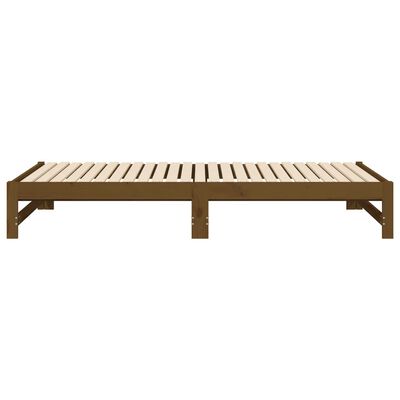 vidaXL Ištraukiama lova, medaus ruda, 2x(100x200)cm, pušies masyvas