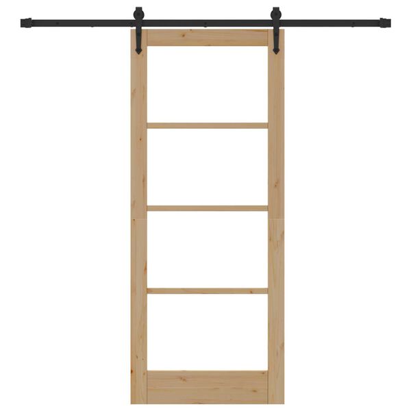 vidaXL Slankios durys Natūrali ir juoda 83 x 202 cm