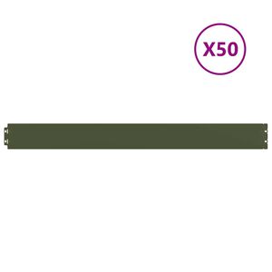 vidaXL vejos apvadai 50 vnt Olive Green &scaron;altai valcuotas plienas
