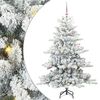 vidaXL Dirbtinė Sulankstoma Kalėdų Eglutė Balta 150 cm PVC ir Plienas