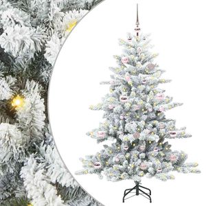 vidaXL Dirbtinė Sulankstoma Kalėdų Eglutė Balta 150 cm PVC ir Plienas