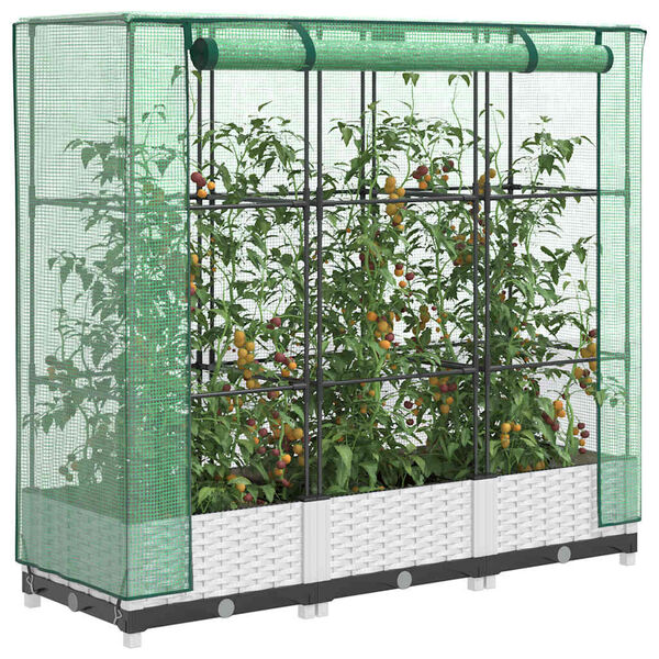 vidaXL Pakelta lysvė su &scaron;iltnamio dangčiu, 120x40x123cm