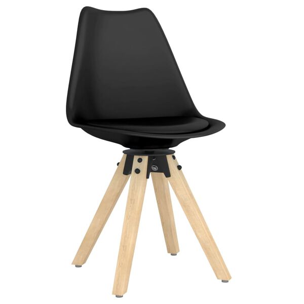 vidaXL Pasukamos valgomojo kėdės, 4vnt., juodos spalvos, PP