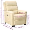 vidaXL Atsistojantis krėslas, kreminės spalvos, audinys