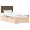 vidaXL Lovo rėmas su apmu&scaron;tu galvūgaliu Taupe 90 x 200 cm