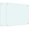 vidaXL Virtuvės sienelės, 2vnt., baltos, 70x60cm, grūdintas stiklas