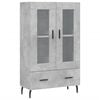 vidaXL Komoda, betono pilkos spalvos, 69,5x31x115cm, apdirbta mediena