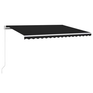 vidaXL Rankiniu būdu i&scaron;traukiama markizė su LED, antracito, 400x300cm