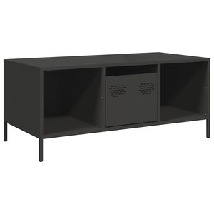 vidaXL kavos staliukas juodas 101,5x50x43,5cm &scaron;altai valcuotas plienas