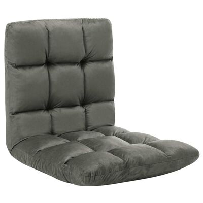 vidaXL Sulankstomas čiužinukas-kėdė, tamsiai pilkas, mikropluoštas