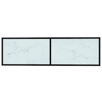 vidaXL Televizoriaus spintelė, balto marmuro, 140x40x40,5cm, stiklas