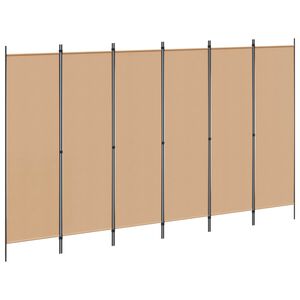vidaXL 6-skydelio kambario pertvara Smėlio 300 x 180 cm Audinys