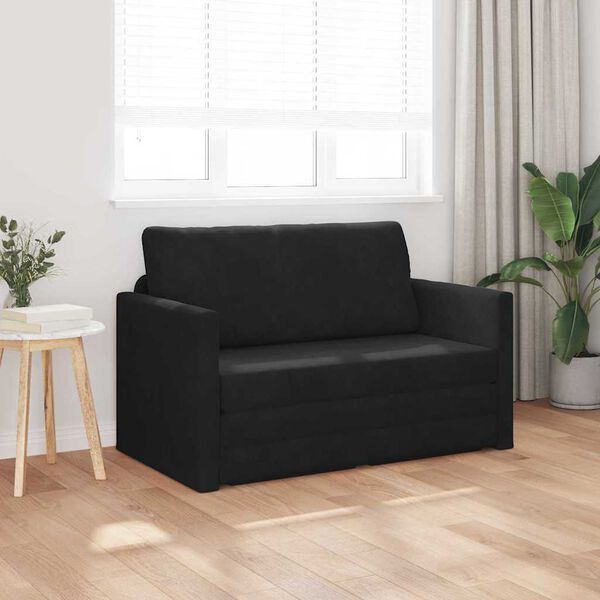 vidaXL Sofa lova 110cm Juoda Aksomas