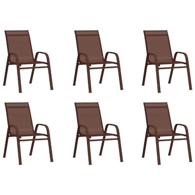 vidaXL Sodo valgomojo baldų komplektas, 7 dalių, rudas ir juodas