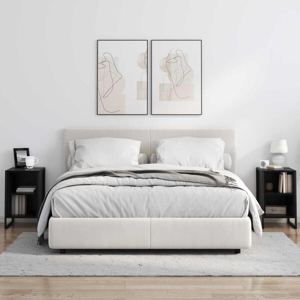 vidaXL Naktinis staliukas Juodas ąžuolas 39.5 x 30 x 50 cm