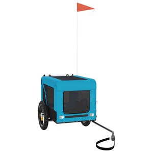 vidaXL Dviračio priekaba augintiniams, mėlyna/juoda, audinys/geležis