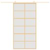 vidaXL Stumdomos durys, auksinės, 102,5x205cm, ESG stiklas/aliuminis