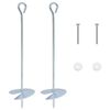 vidaXL Žemės inkaras 2 pcs Sidabrinė &Oslash;10 x 40 cm Cinkuotas metalas