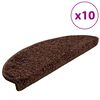 vidaXL Laiptų kilimėliai, 10 vnt., 65x21x4 cm, rudi, pusapvaliai, dideli
