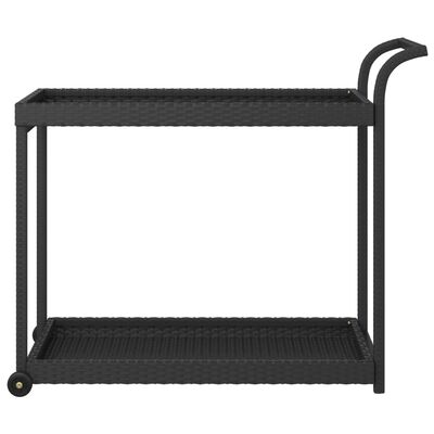 vidaXL Baro vežimėlis, juodos spalvos, 100x45x83cm, poliratanas
