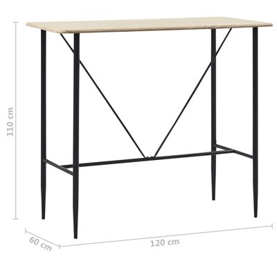 vidaXL Baro stalas, ąžuolo spalvos, 120x60x110cm, MDF