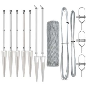 vidaXL Hexagonal Fence with Post 10 x 0,4 m Galvanizuotas plienas