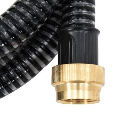 vidaXL Siurbimo žarna su žalvarinėmis jungtimis, juoda, 1,1", 3m, PVC