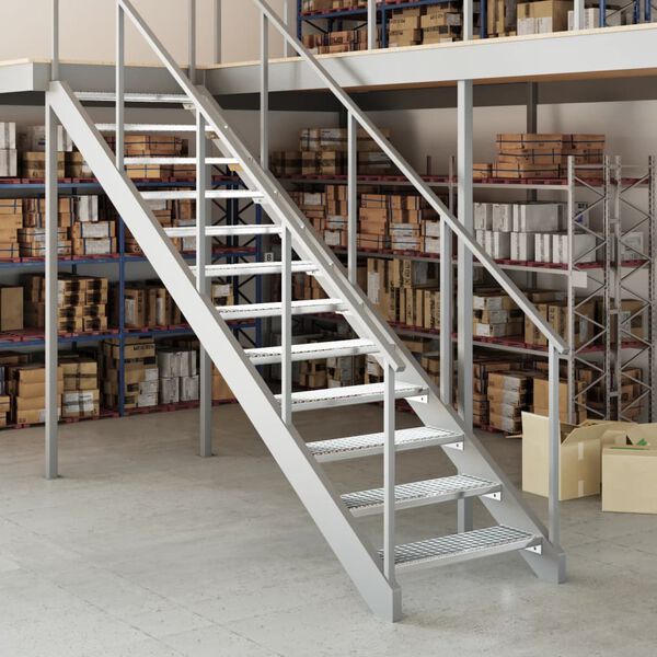 vidaXL Grotelės-laiptų pakopa, 80x24x7cm, galvanizuotas plienas