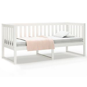 vidaXL Dieninė lova be čiužinio Balta 75x190 cm medžio masyvo pu&scaron;is