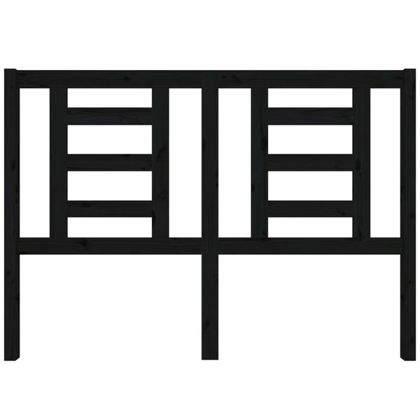 vidaXL Lovos galvūgalis, juodas, 141x4x100cm, pušies medienos masyvas