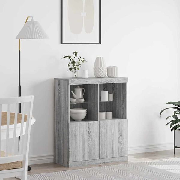 vidaXL indauja Pilka Sonoma 81x37x100 cm Inžinierinė mediena