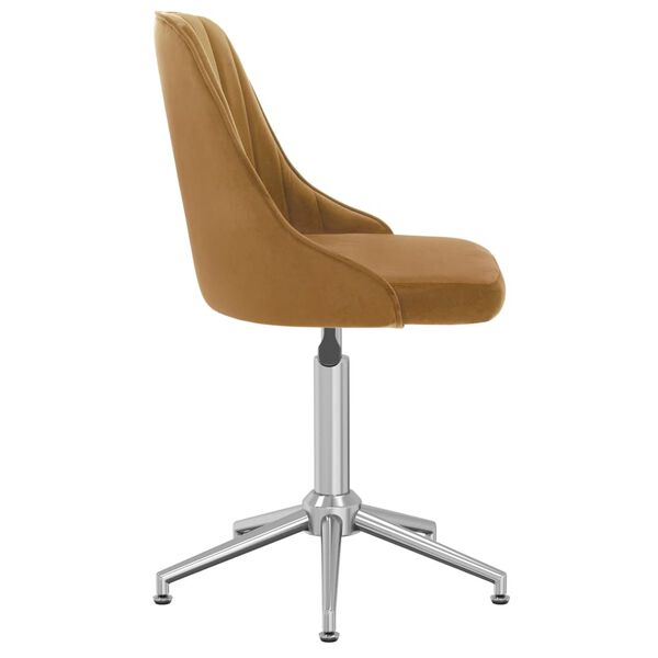 vidaXL Pasukamos valgomojo kėdės, 4vnt., rudos spalvos, aksomas