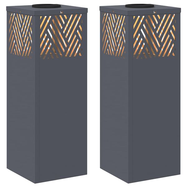 vidaXL Saulės LED &scaron;aligatvio &scaron;viesa 2 pcs Antracitas