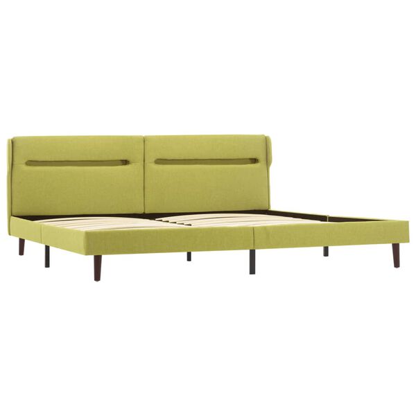 vidaXL Lovos rėmas su LED, žalios spalvos, 140x200cm, audinys