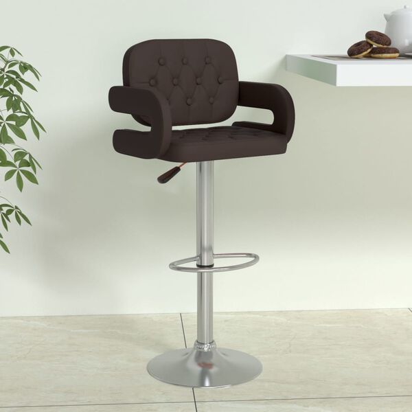 vidaXL Baro taburetė, rudos spalvos, dirbtinė oda