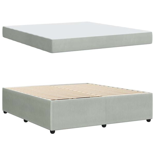 vidaXL Lovos rėmas su čiužiniu &Scaron;viesiai pilka 180 x 200 cm audinys